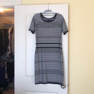 Black and white knit dress